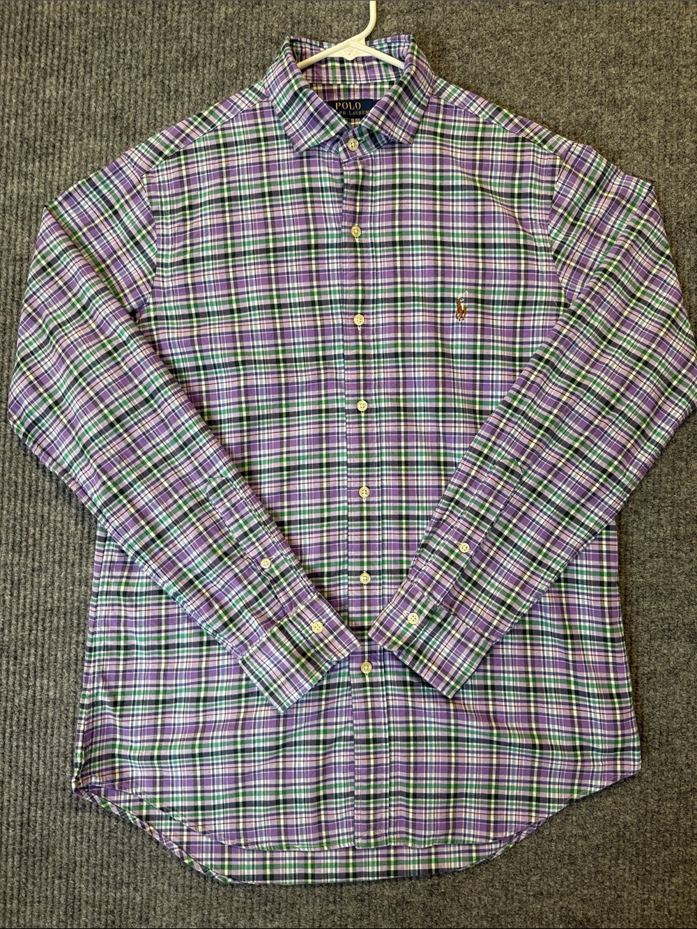 Polo by Ralph Lauren Purple & Green Plaid Button-Down Shirt Medium